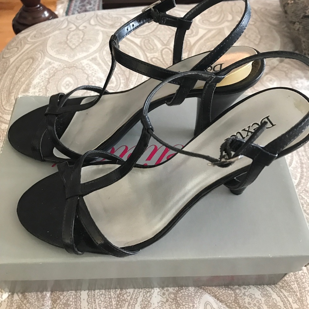 Black strap heel