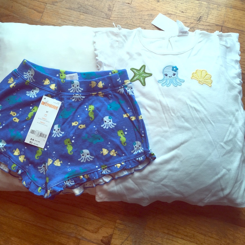 Matching summer shorts with a shirt for kid.