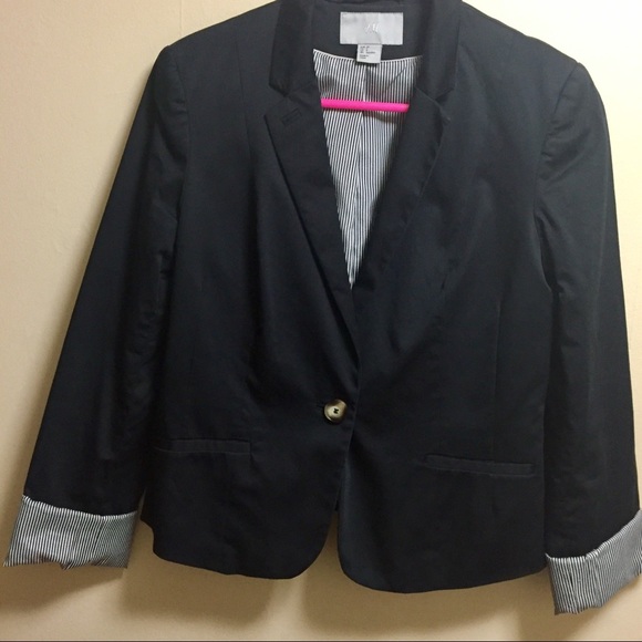 Black One Button H&M Blazer - Picture 3 of 5