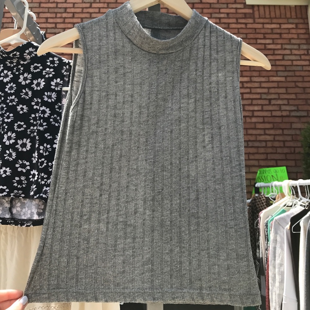 Grey Mock Neck Tank