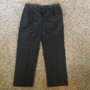 Men's dark grey checkered dress pants
