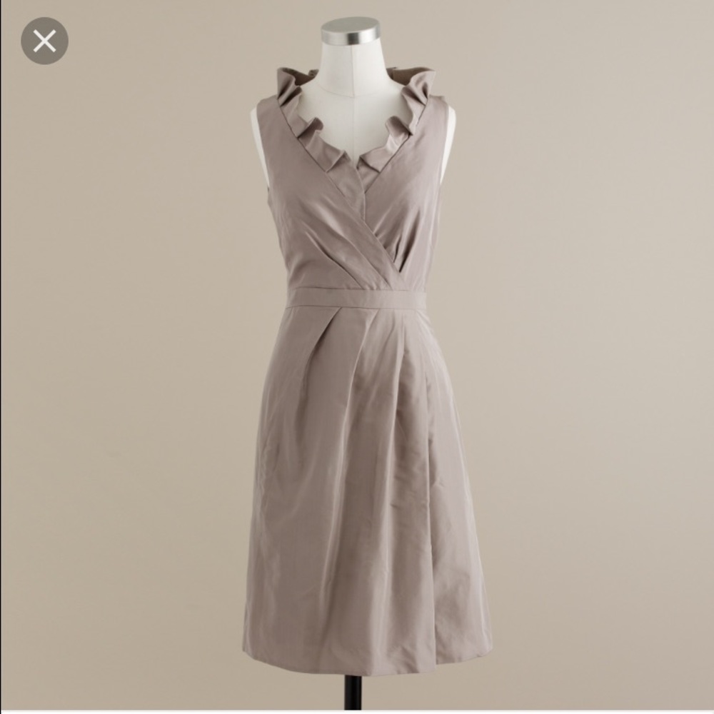 J. Crew Blakely Silk Dress in Silver