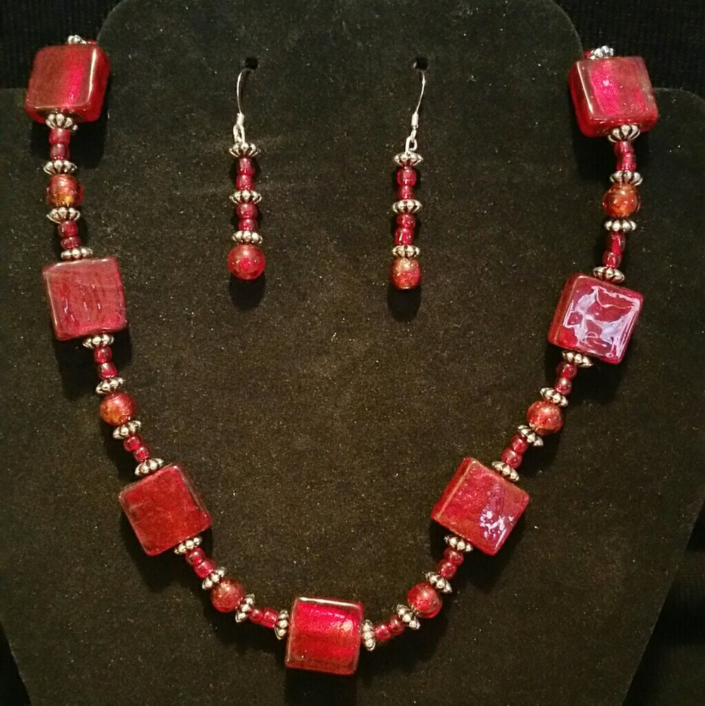 Handmade necklace and earrings