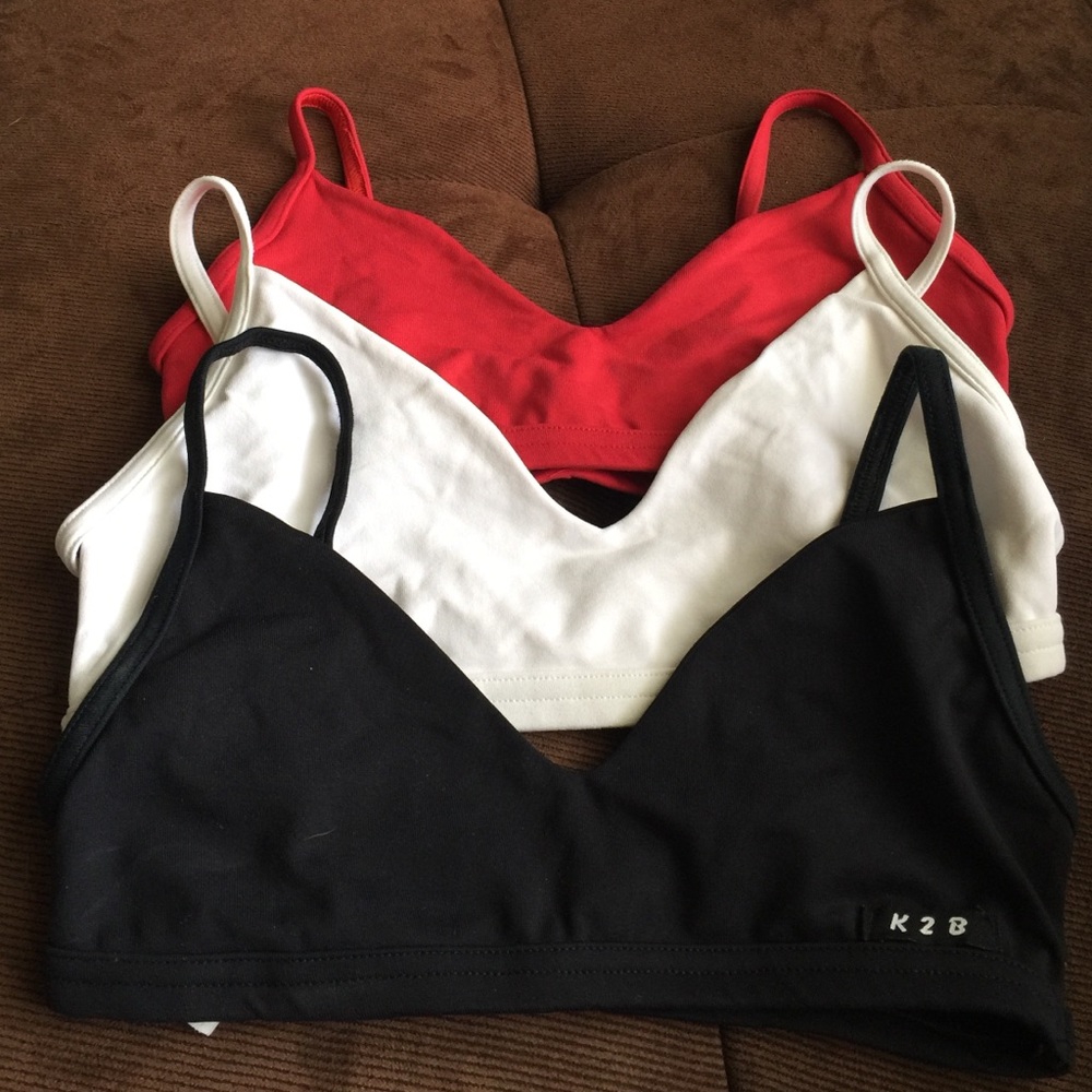 K2B black bralette in S. Also white & black