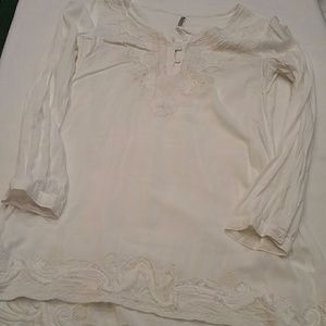 GIFTED Monoreno Ivory Embroidered Summer Beach Dress S