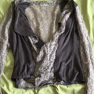 Lace and suede over coat