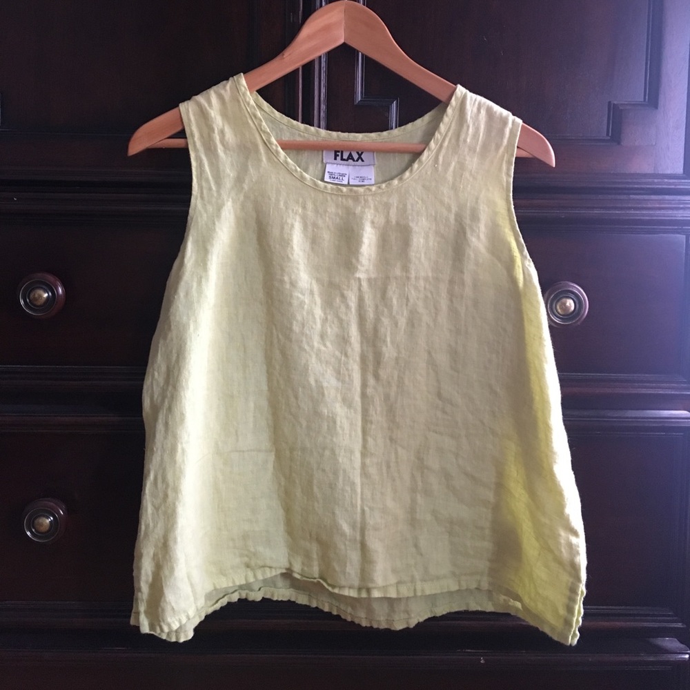 Linen Tank Top - Boxy Cut - FLAX - Small / Medium