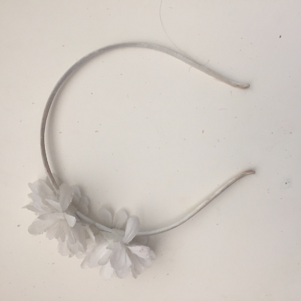 white flower headband