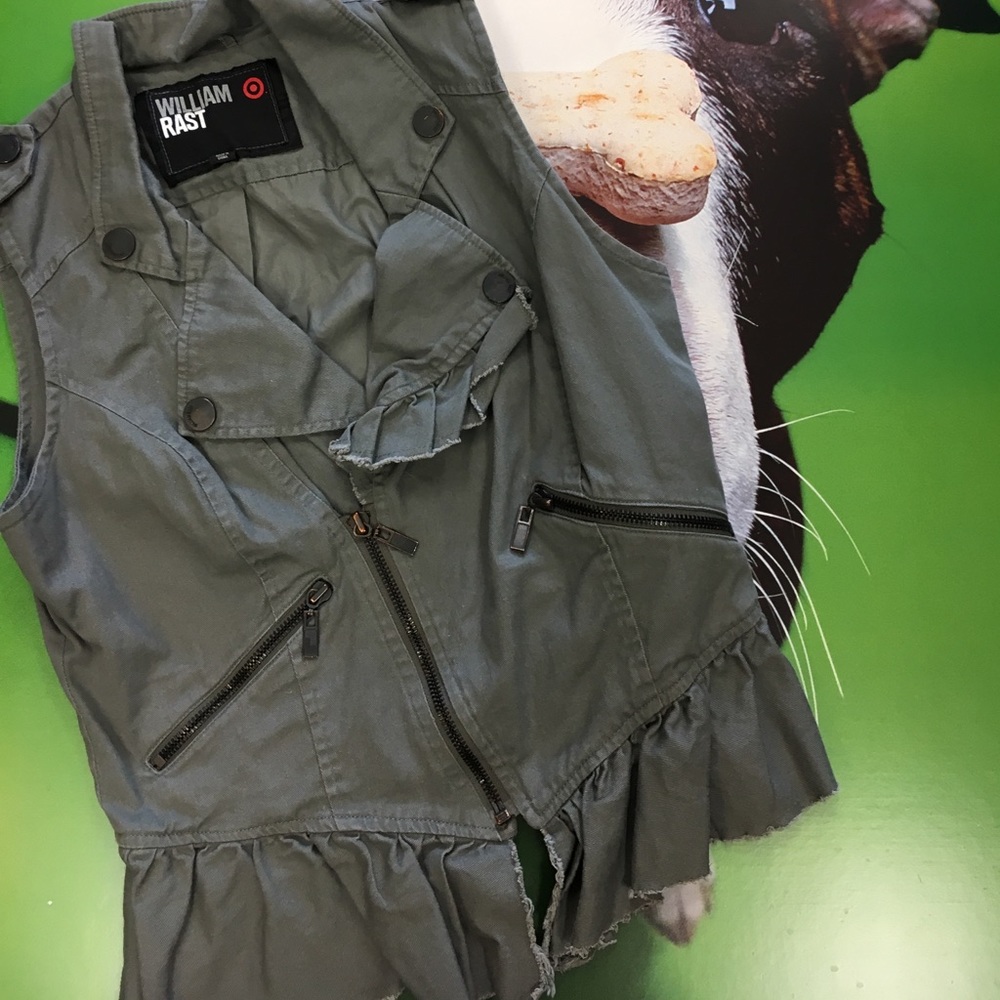 William Rast Olive Vest Sz M