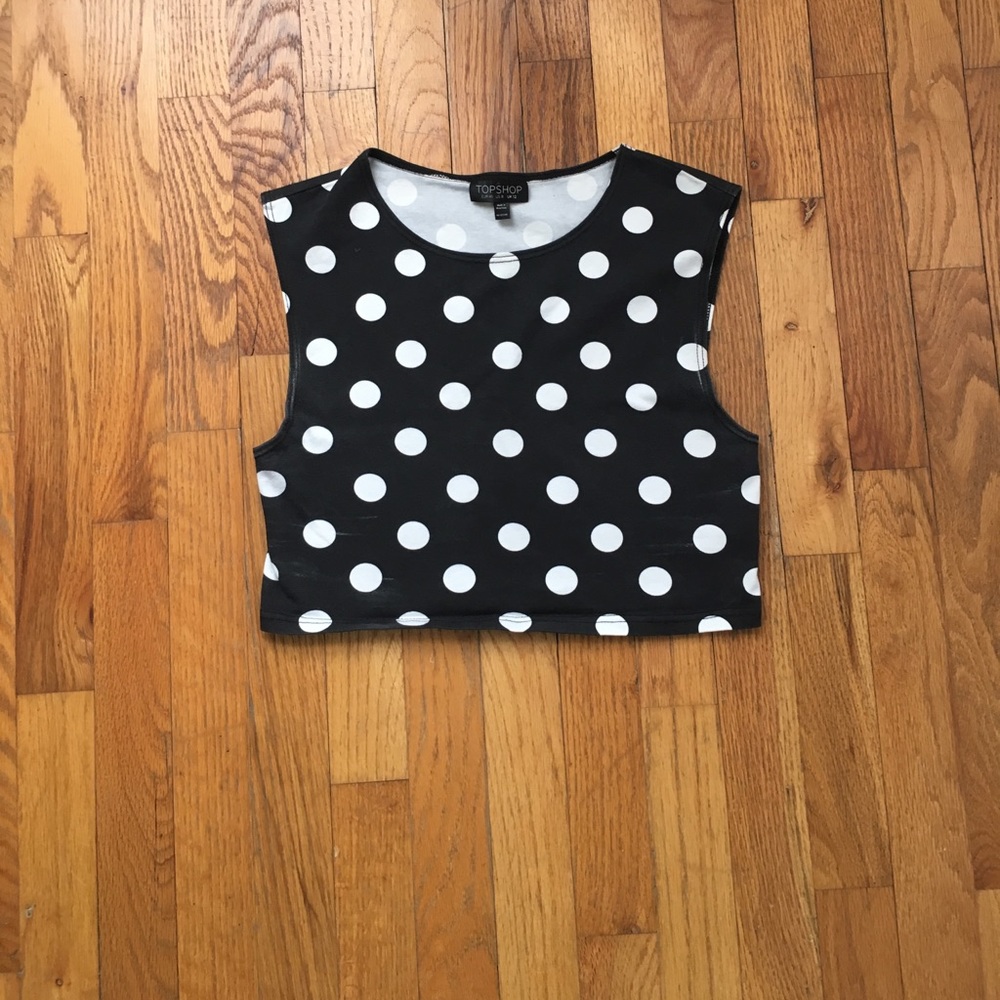 Topshop Dot Crop Top