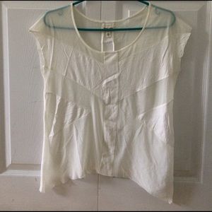 White cutout sheer top