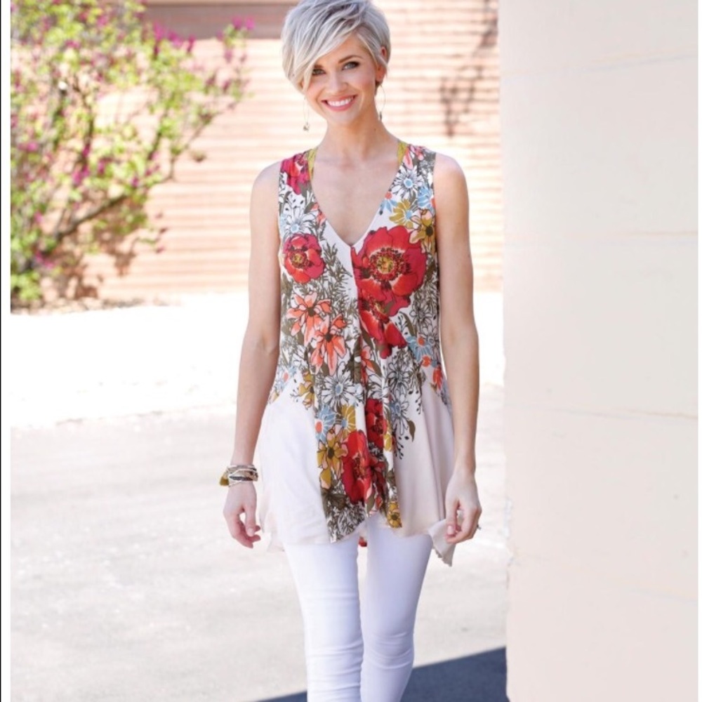 Free People Backyard Printed Top