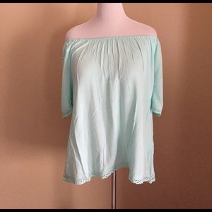 Lane Bryant off the shoulder gauze blouse