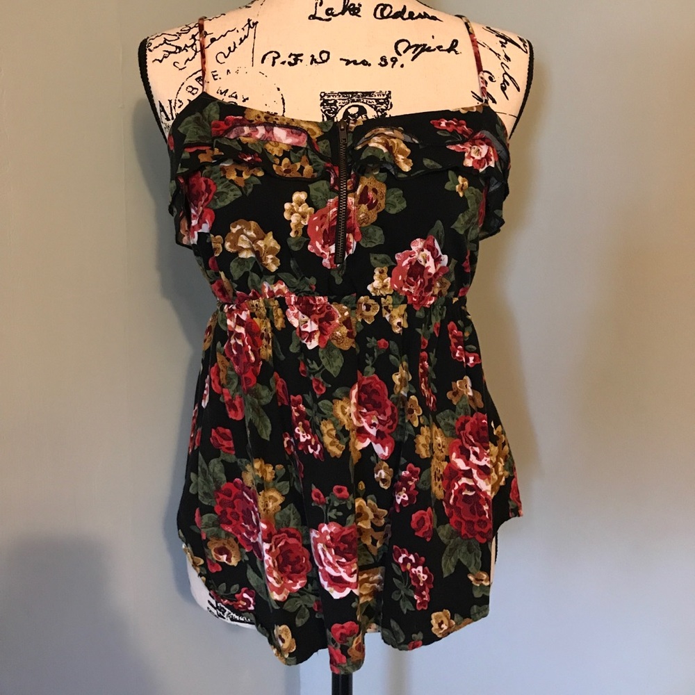 Floral Ruffle Tank Top