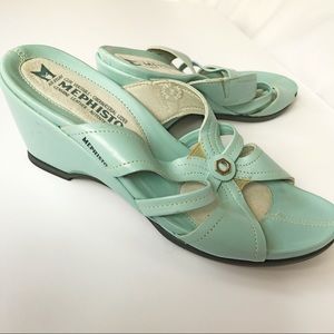 Mephisto light blue leather sandals (37)