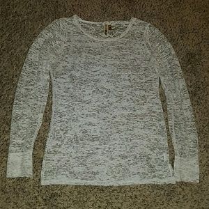 White burnout wash long sleeve top
