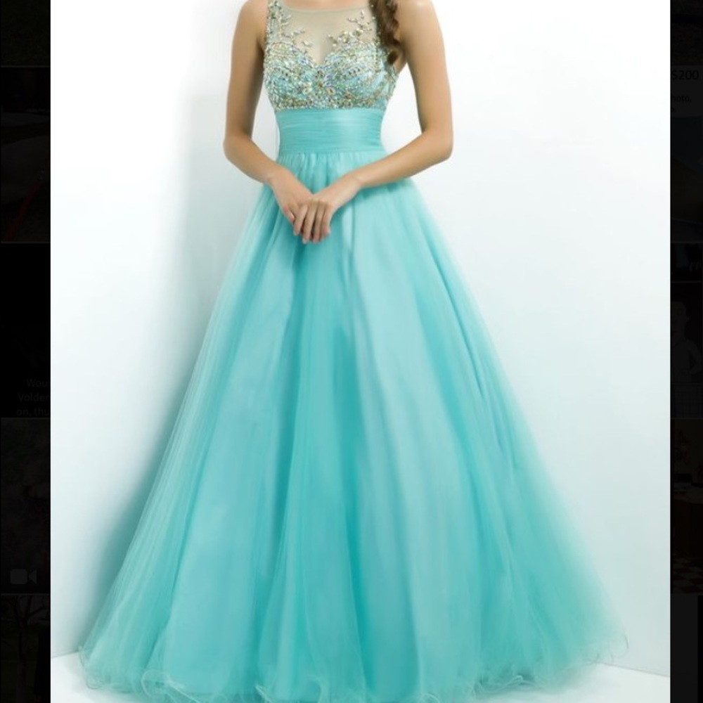 Blush blue prom dress