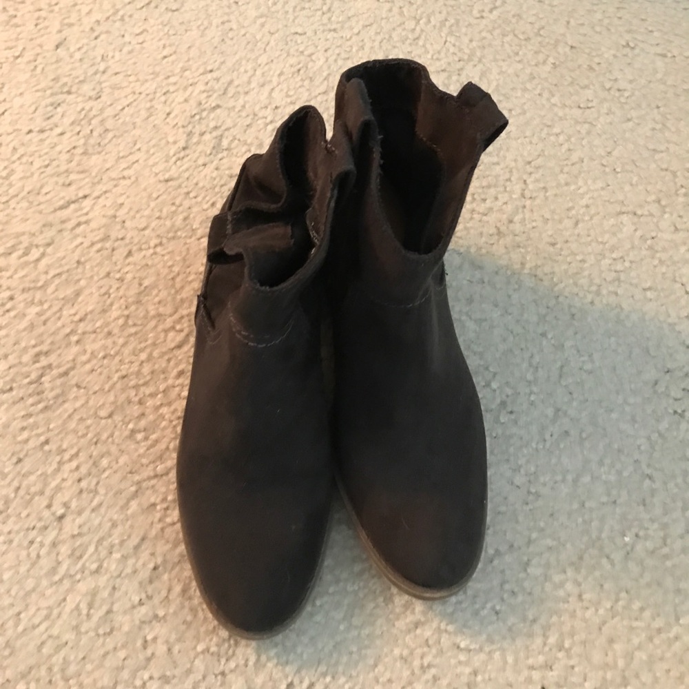 Black suede booties