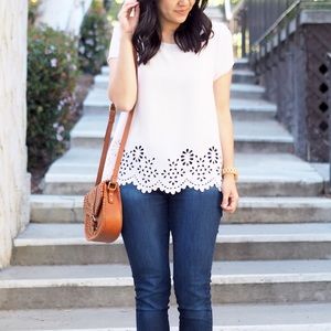 🌷🆕 {Loft} • laser cut light blue top