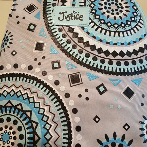 NWT bookbag from Justice aqau with sparkles main image 8