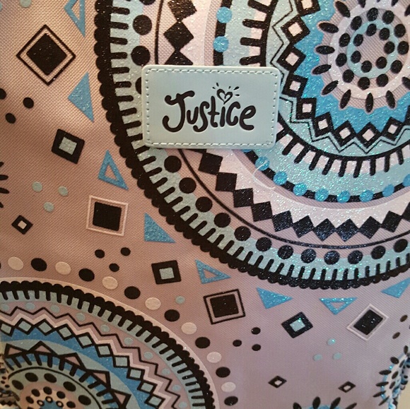 NWT bookbag from Justice aqau with sparkles