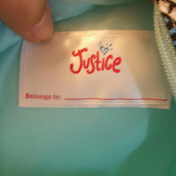 NWT bookbag from Justice aqau with sparkles main image 7