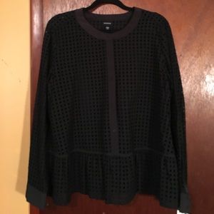 Whowhatwear XXL black eyelet peplum top