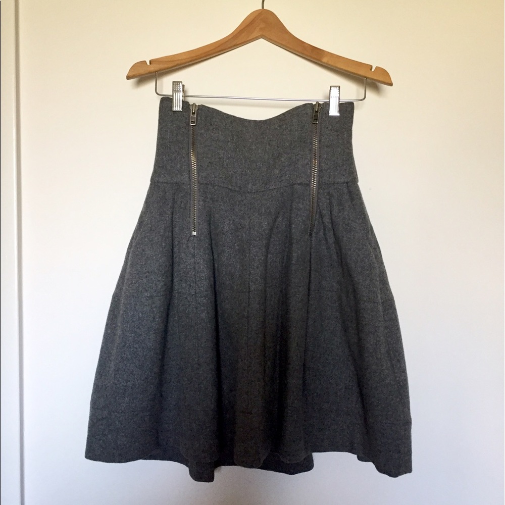 High Waisted Wool Skirt