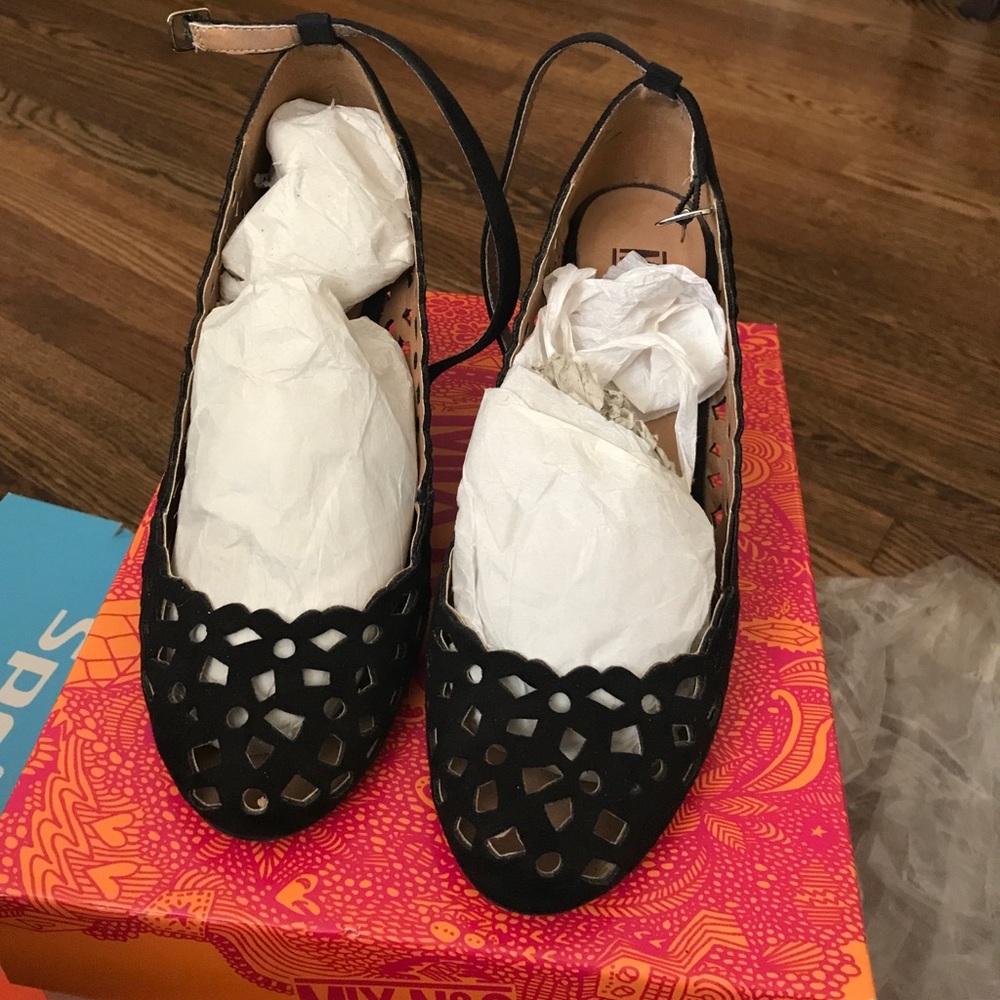 Black suede sandals wedge with strap
