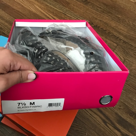 Black suede sandals wedge with strap - Picture 7 of 7