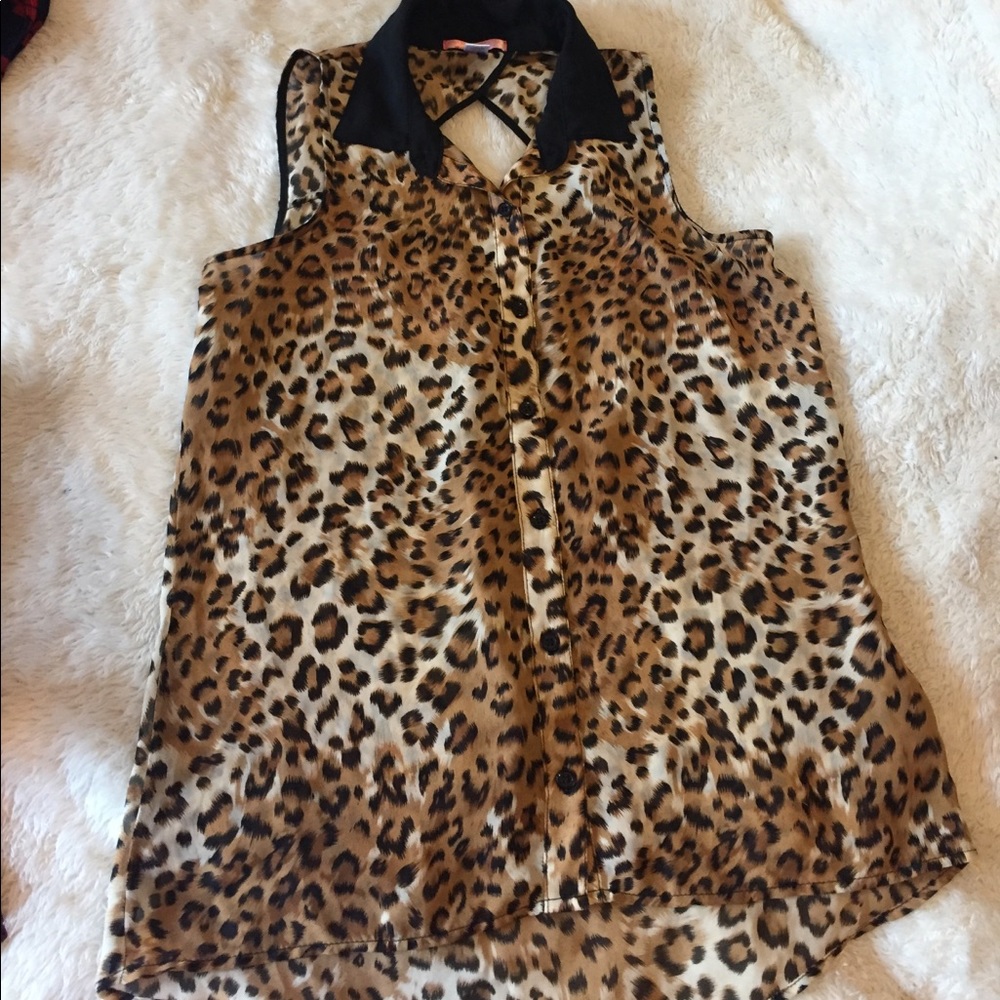 See through Animal Printed Blouse