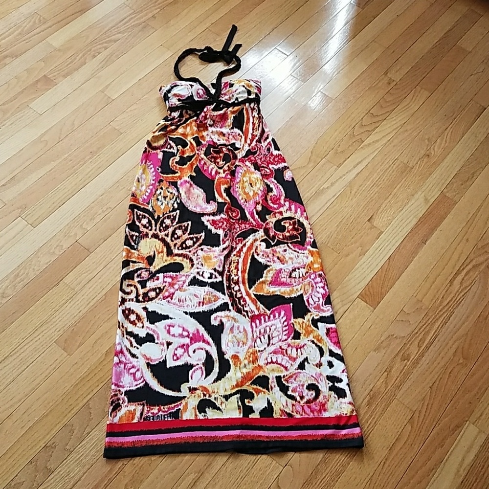 SOLD.  Colorful Halter Dress