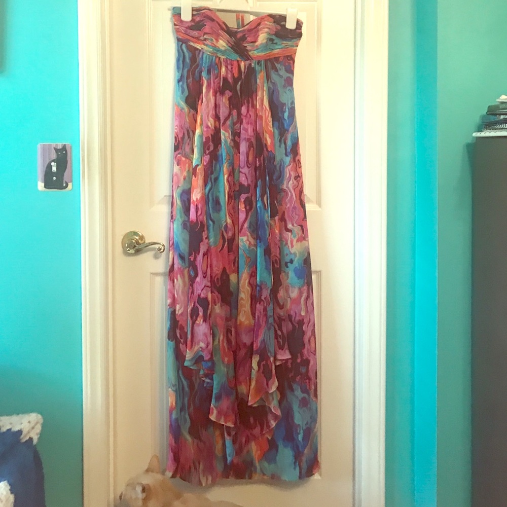 Spunky strapless maxi dress