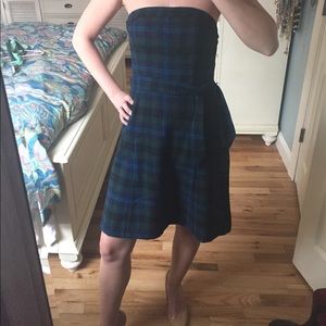 American Eagle Plaid Strapless Dress