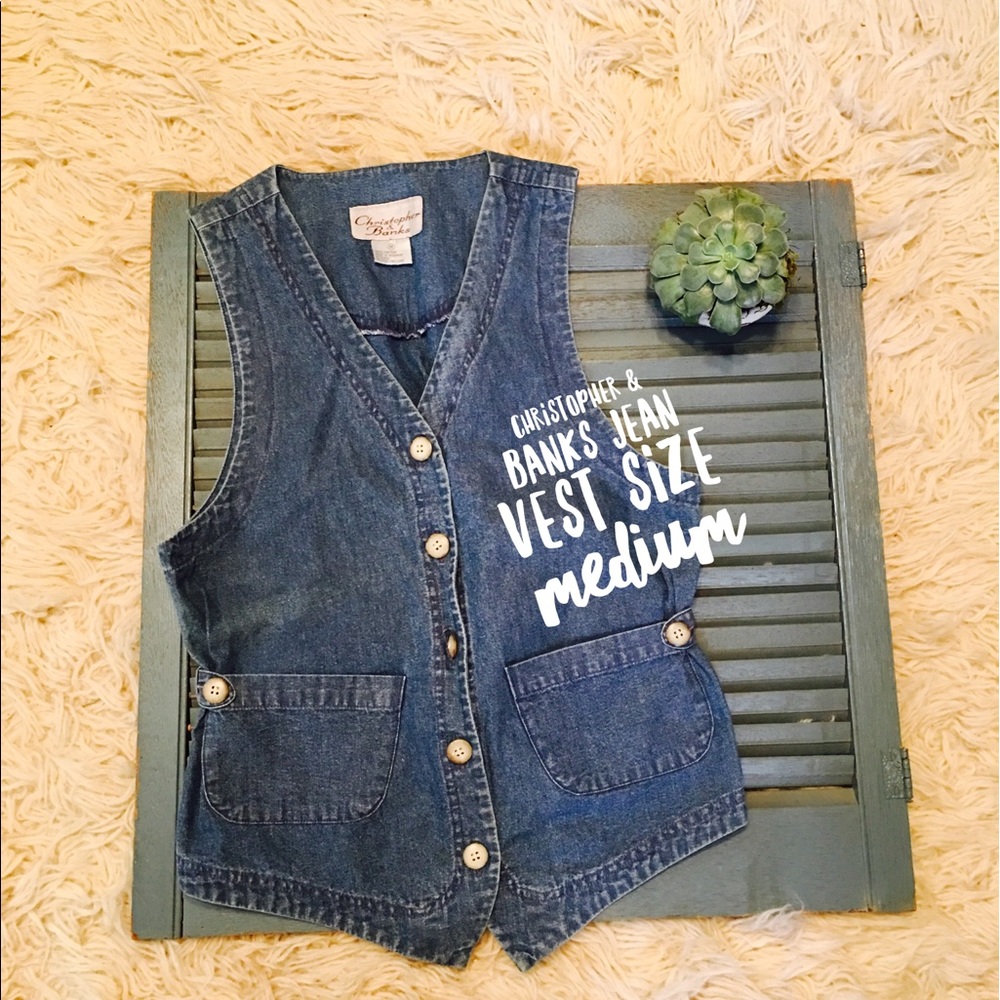 Christopher & Banks Jean vest size Medium