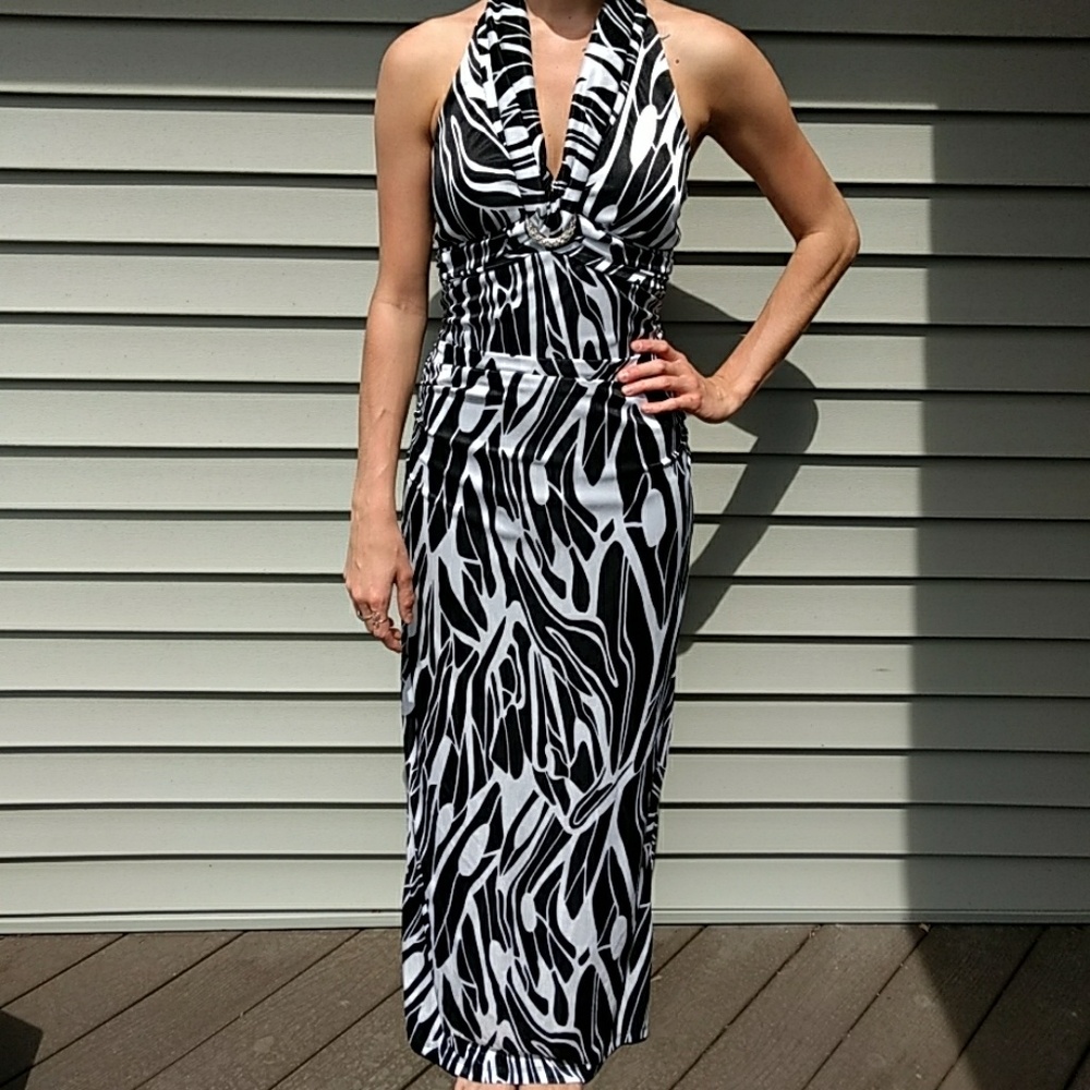 Black and white prom dress
