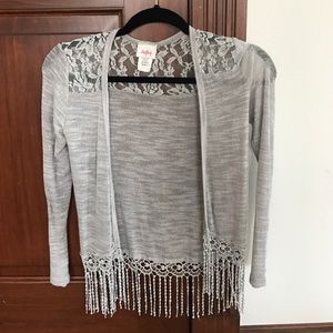 Light gray day trip cardigan size S.OBO