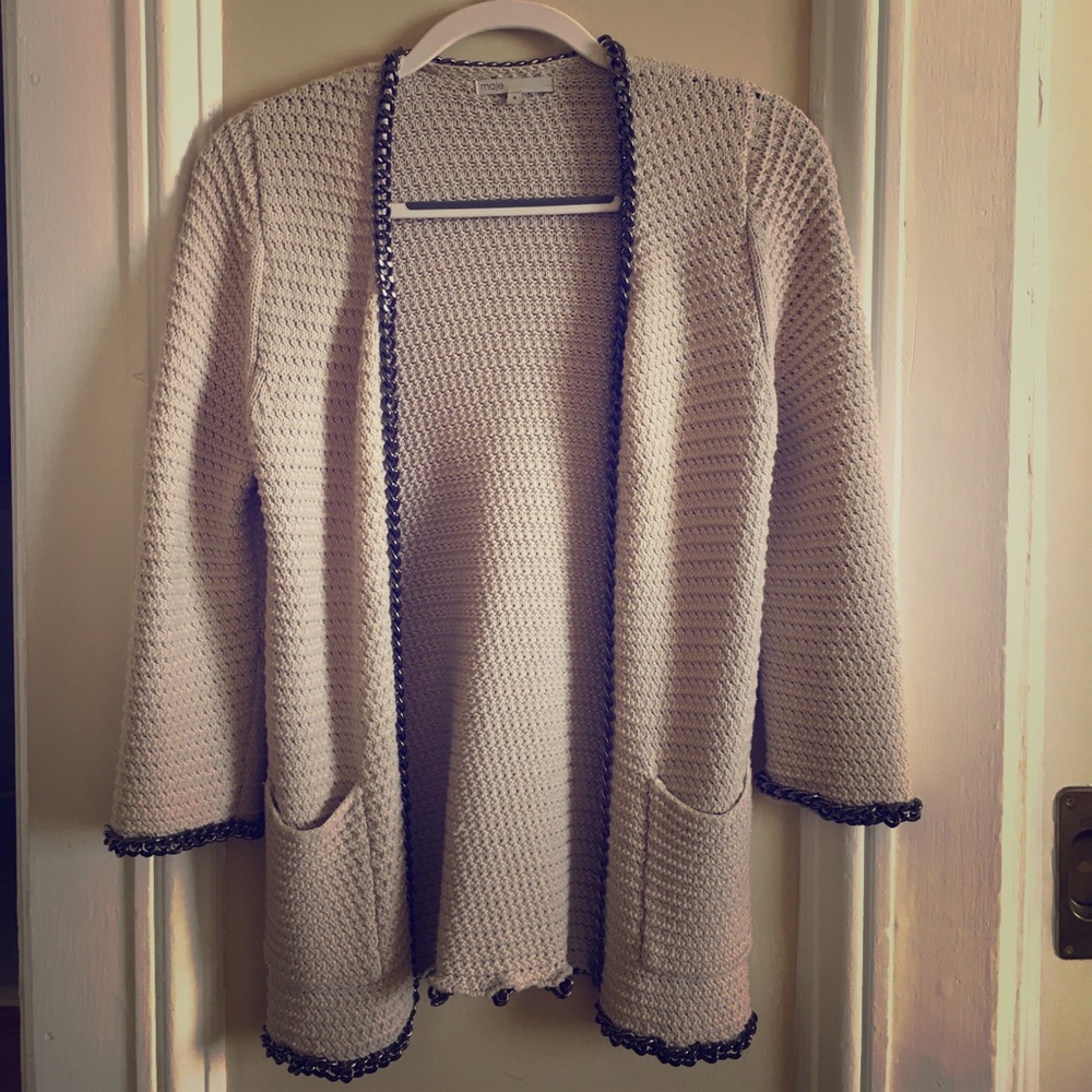 Parisian, knit cardigan by Maje that drapes