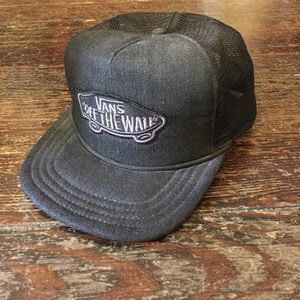 Vans Black Denim Trucker Hat