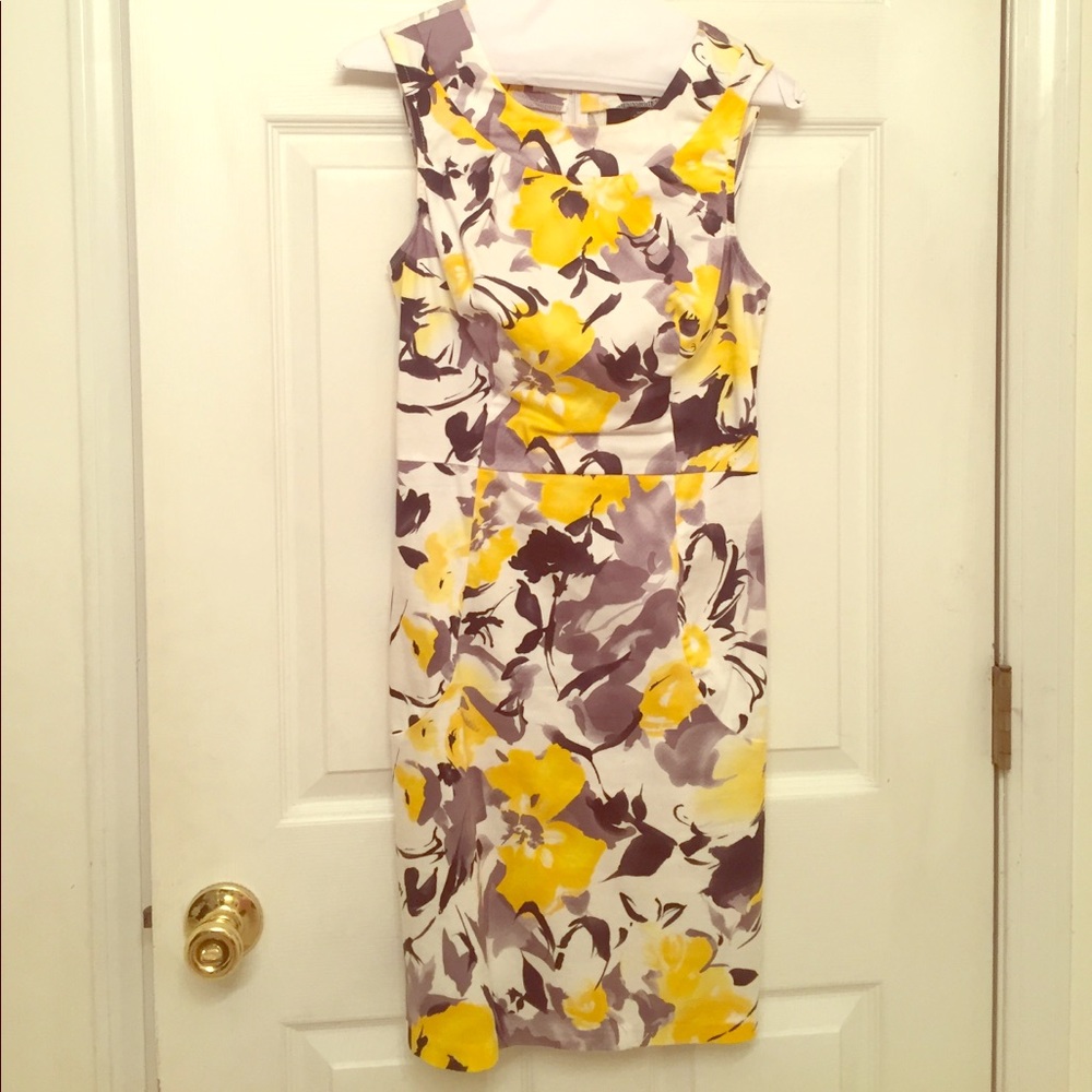 Yellow and White Floral Dress