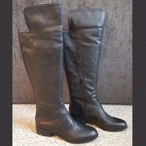 Nine West Noriko Round Toe Leather Knee High Boot