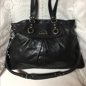 Coach 15513 Ashley Black Leather Carryall Handbag