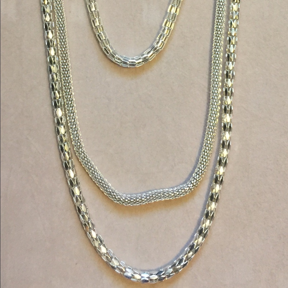 Three chain layered necklace