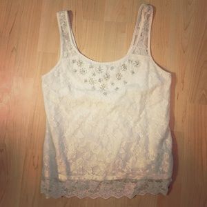 Abercrombie & Fitch white lace tank