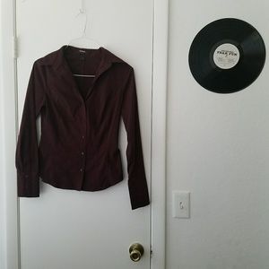 DONATED!! Express Dark Maroon Fitted Button Down