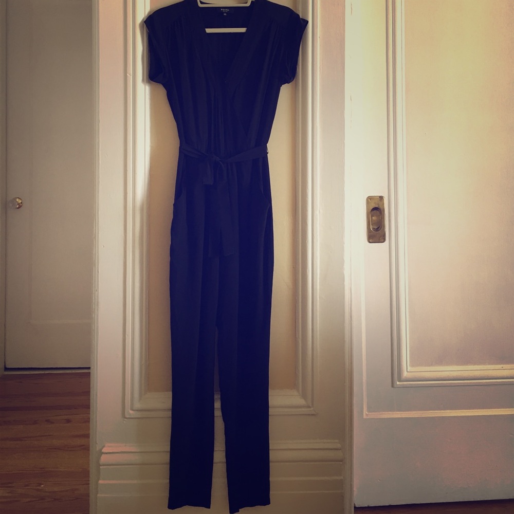 Aritzia black silk full length jumpsuit