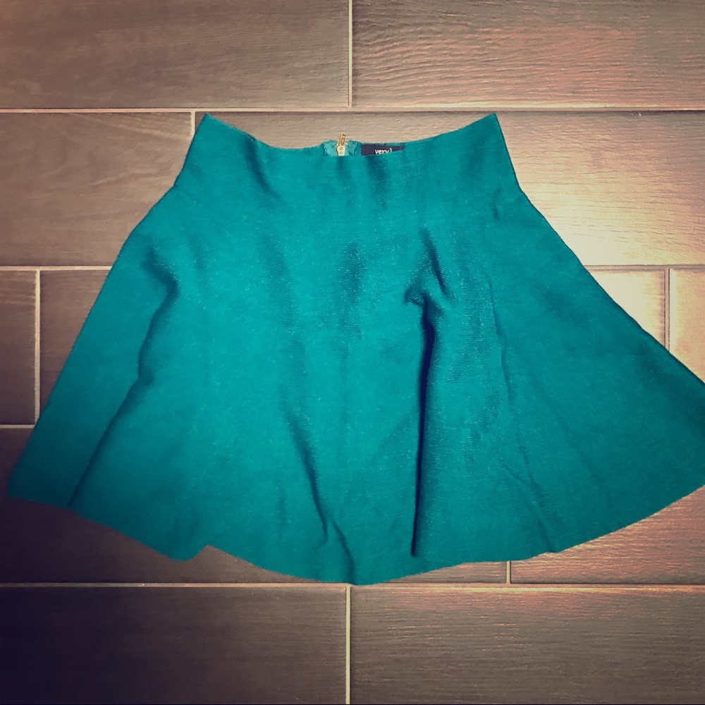 Teal knit skirt