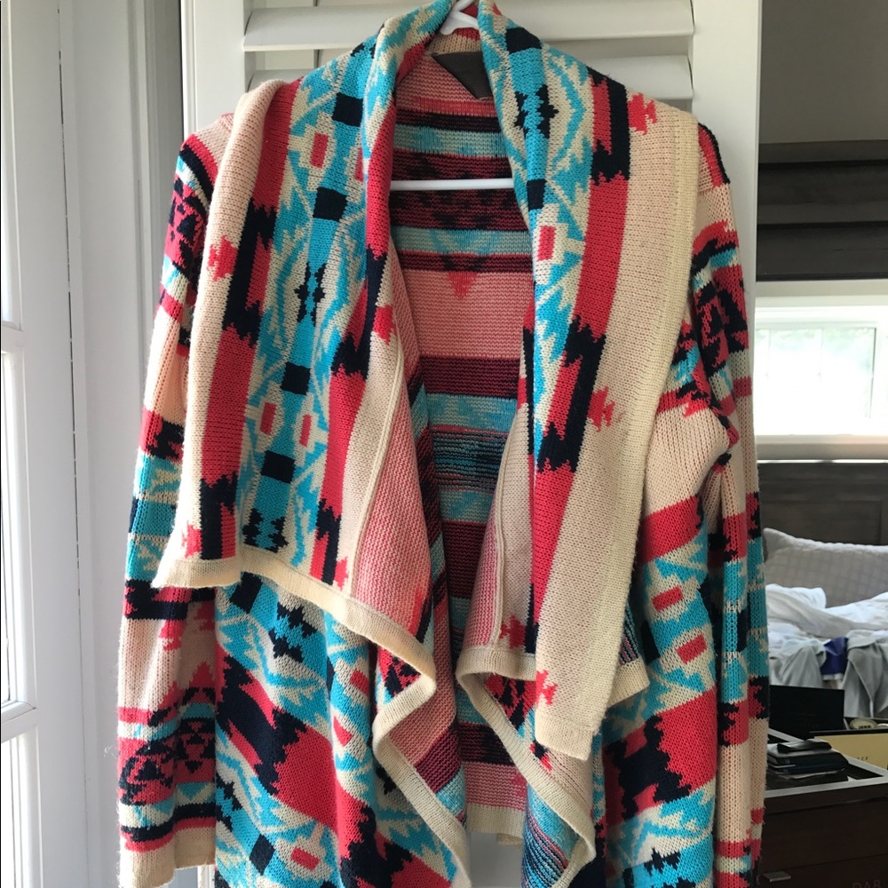 Southwest-ing Game Print Cardigan Sweater
