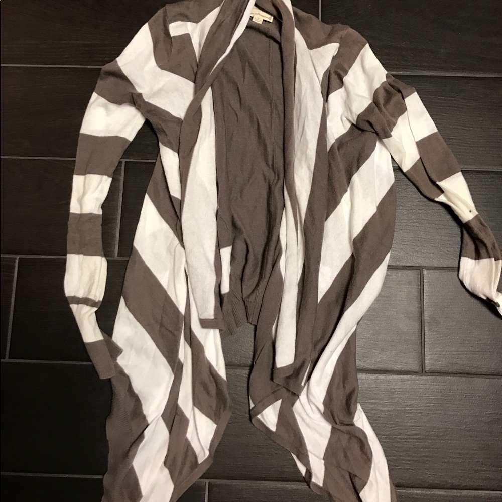 Stripe drape cardigan