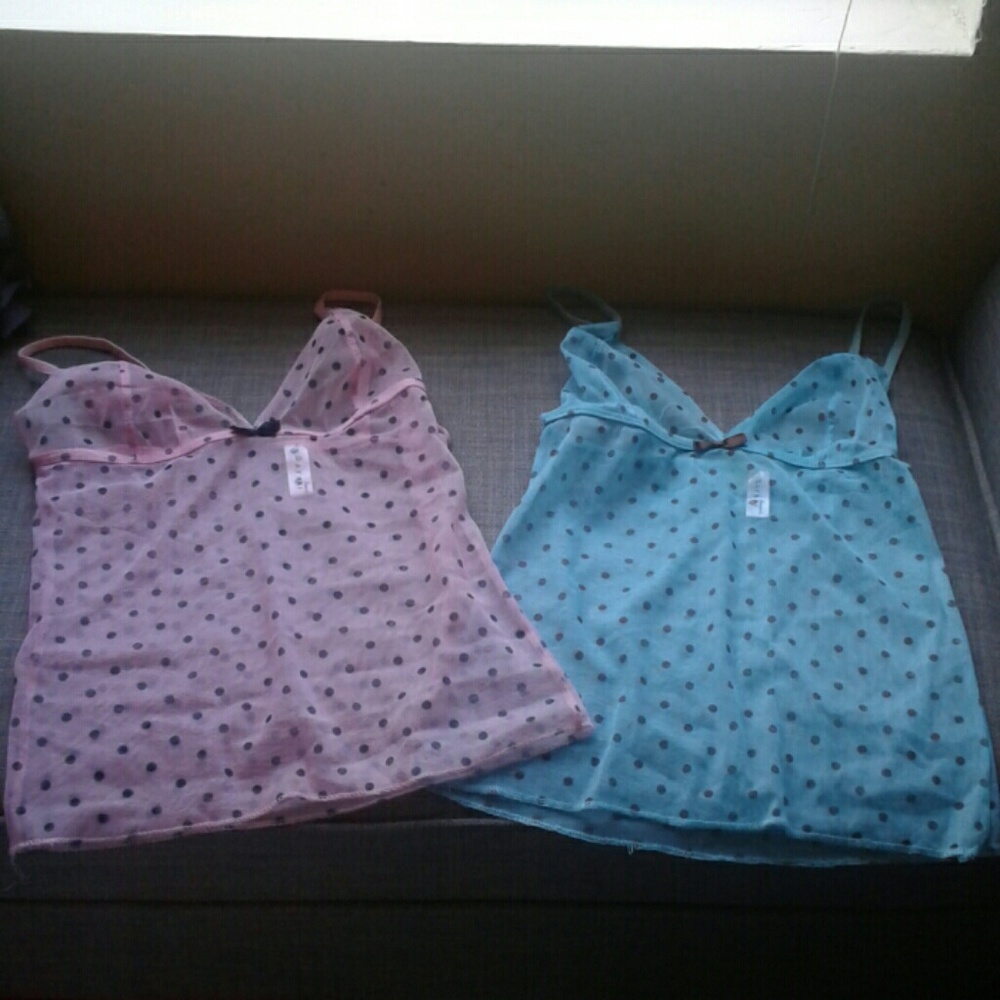 Two Satori sheer sleep camis